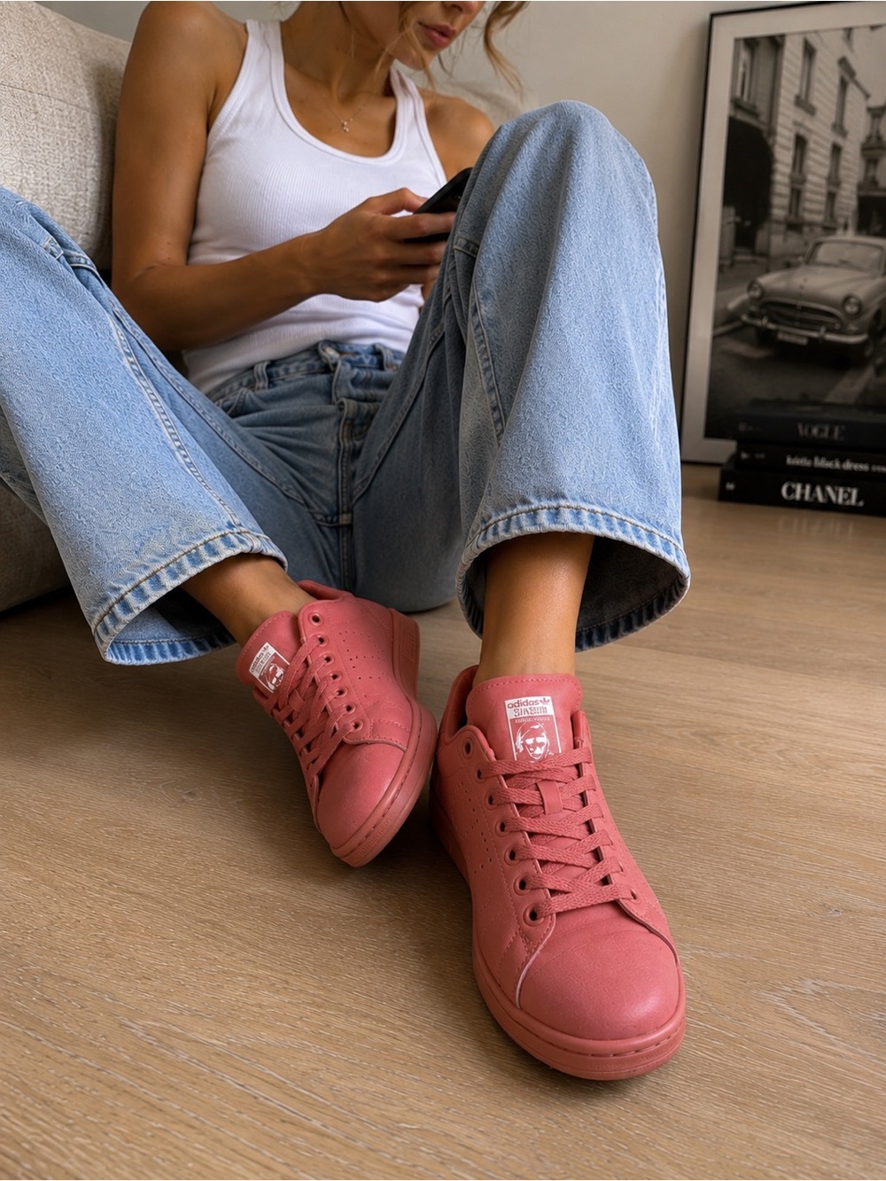 Raf Simons x Adidas Stan Smith Leather Sneakers Ash Pink Size 8.5 Minimalist